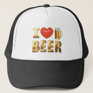 CASQUETTE I LOVE BEER - GOLD 3D TEXT
