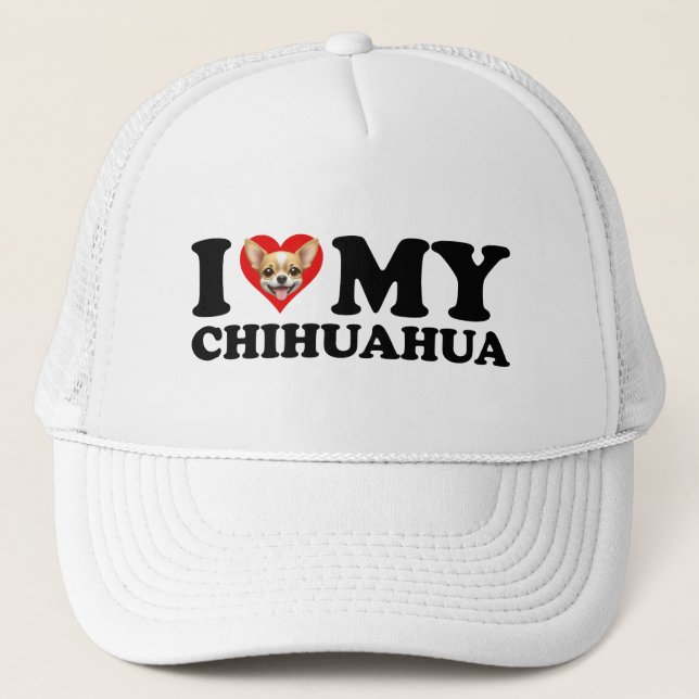Casquette I Love (Coeur) My Chihuahua (Devant)