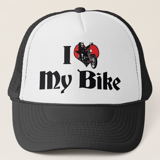 Casquette I Love Heart My Bike - Vélo Motorcycle Lover (Devant)
