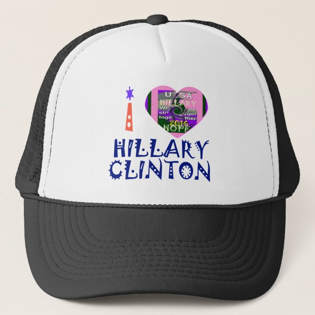 Casquette I Love Hillary Clinton pour le président américain (Devant)