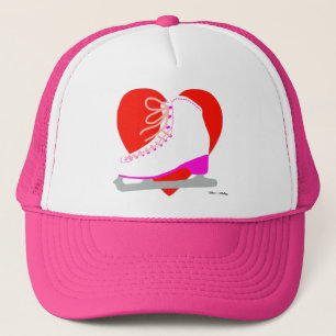 Casquette I Love Ice Skating Cute Rose Figure Skater Girl's