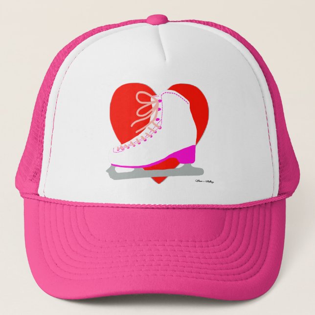Casquette I Love Ice Skating Cute Rose Figure Skater Girl's (Devant)