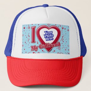 Casquette I Love My Girlfriend Photo Coeurs rouges Horizon b