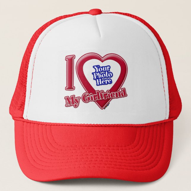 Casquette I Love My Girlfriend Photo Red Heart (Devant)