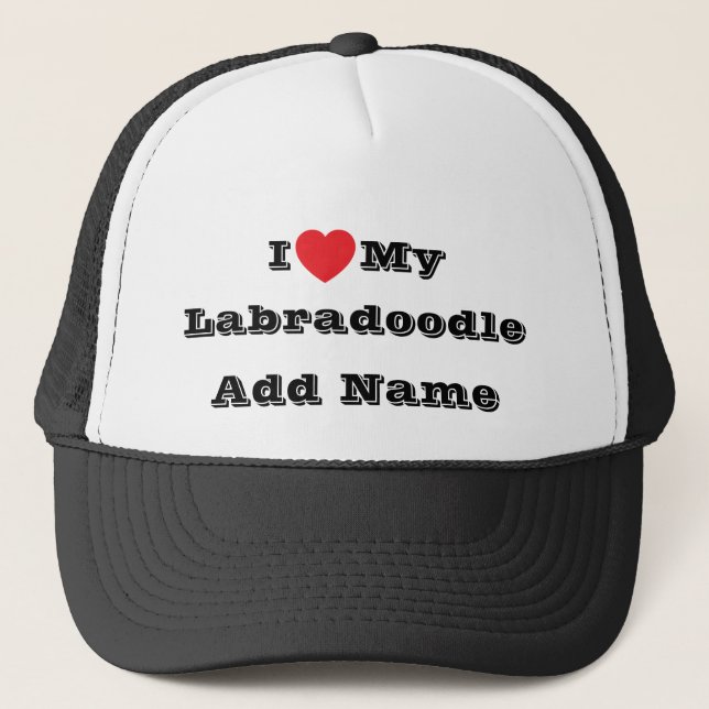 Casquette I ♥️ love My Labradoodle Ajouter un nom (Devant)