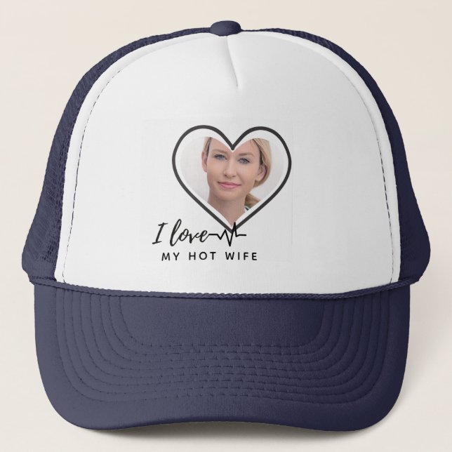 Casquette I Love My WIFE - Meilleur ami PHOTO personnalisée (Devant)