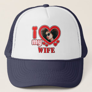 Casquette I Love My Wife Photo personnalisée et texte