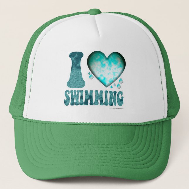 Casquette I Love Natation Sports nautiques Loisirs Logo Art (Devant)