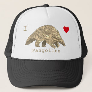 Casquette I Love Pangolin Espèces menacées Espèces animal