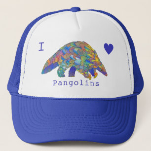 Casquette I Love Pangolins en voie de disparition Animal col