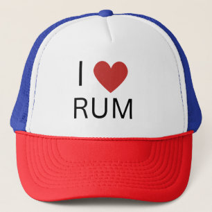 Casquette I Love Rum, Novelty Rum Drucker Chapeau
