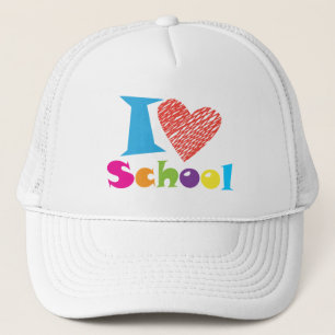 Casquette I Love School Back to School Cartoon Graduation