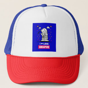 Casquette I Love Singapore Merlion Design Pour Tourist