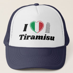 Casquette I Love Tiramisu Italien Coeur Drapeau Trucker Chap
