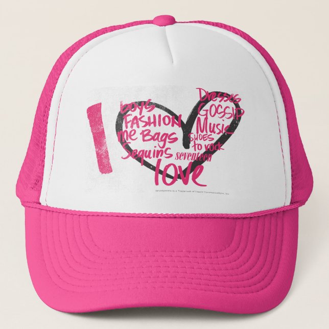Casquette I magenta de graffiti de coeur (Devant)
