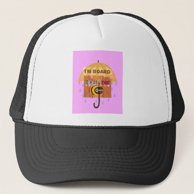 Casquette I Miss You in the rain I am bored (Devant)