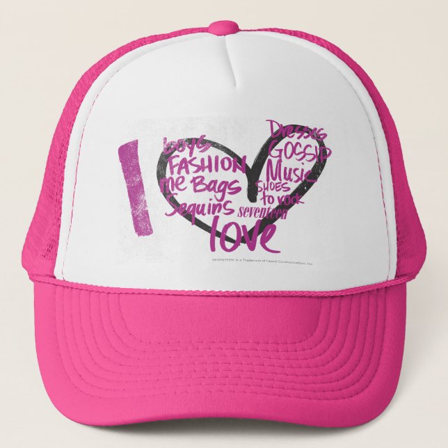 Casquette I pourpre de graffiti de coeur (Devant)