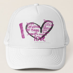 Casquette I pourpre de graffiti de coeur