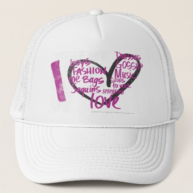 Casquette I pourpre de graffiti de coeur (Devant)