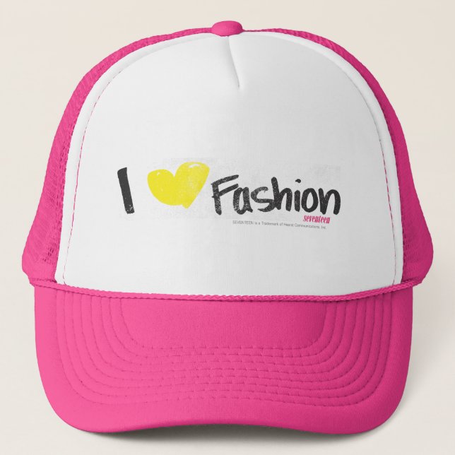 Casquette I rose de mode de coeur (Devant)