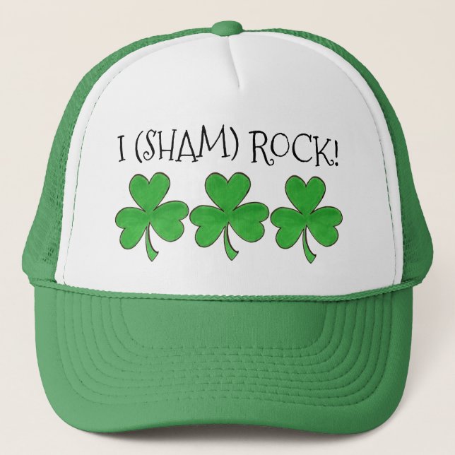 Casquette I (Sham) Rock Lucky Irish Green Shamrock Clover (Devant)