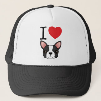 Casquette I terriers de Boston de coeur