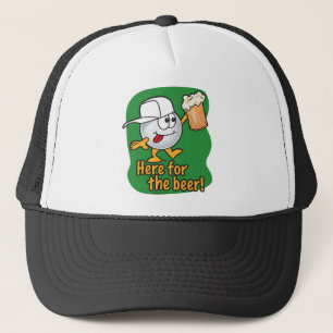 Casquette Ici pour le golfeur de bande dessinée de bière