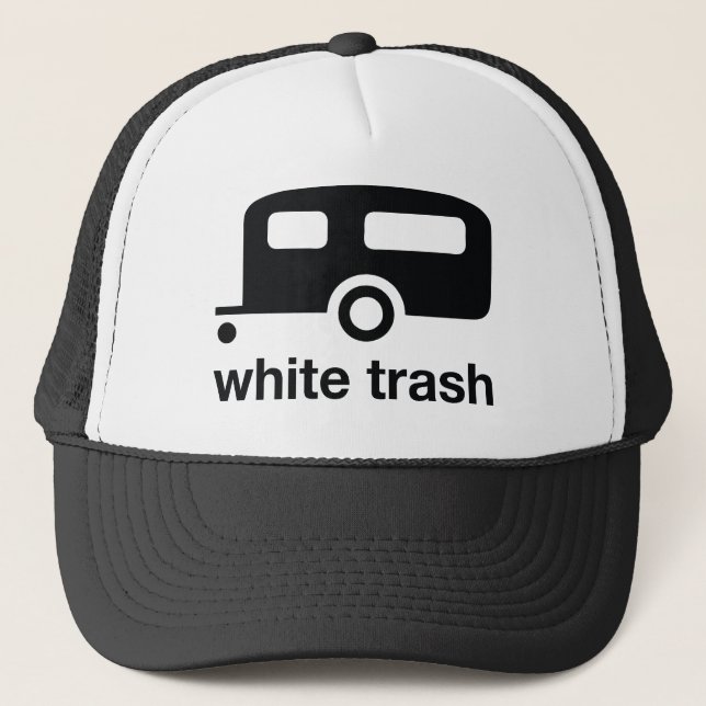 Casquette Icône de remorque de déchets blancs - terrain de (Devant)