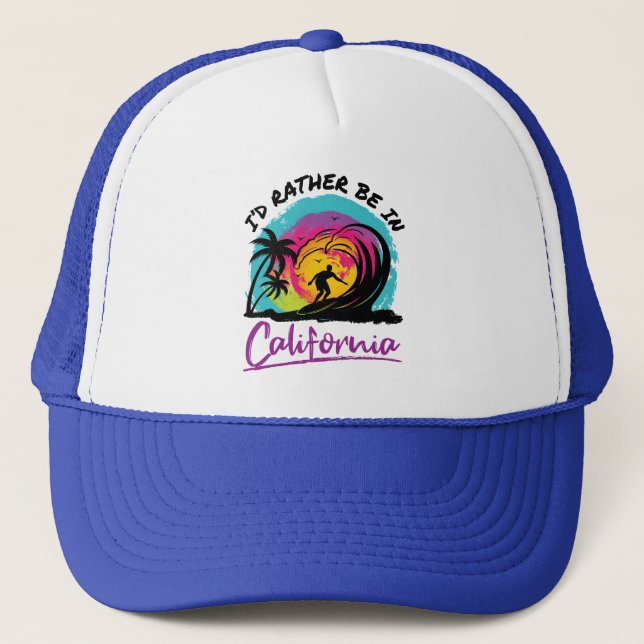 Casquette I'd Rather Be In California Travel Souvenir (Devant)