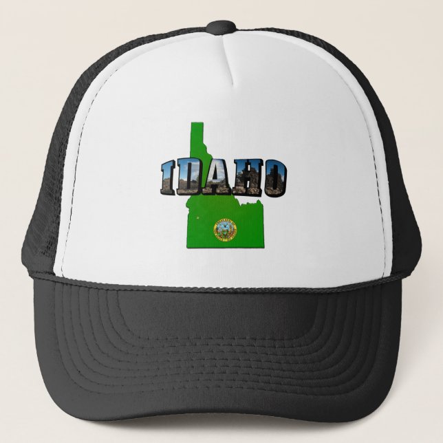 Casquette Idaho Carte, sceau et texte de l'image (Devant)