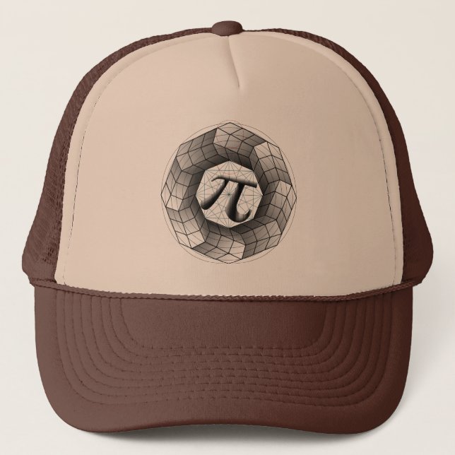 Casquette Illusion Optique Symbole Pi Géométrique Trucker Ch (Devant)