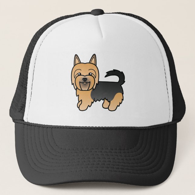 Casquette Illustration Bleue Et Tan Australian Terrier Cute (Devant)