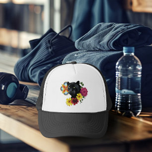 Casquette Illustration botanique florale de panthère noire a