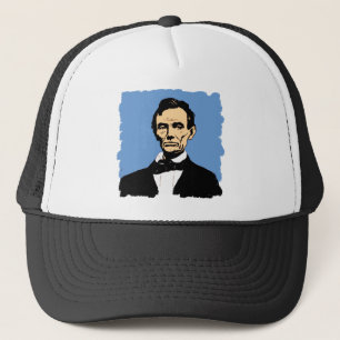 Casquette Illustration d'Abraham Lincoln sur le bleu