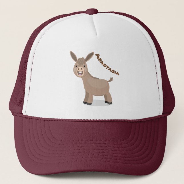 Casquette Illustration d'âne miniature joyeux (Devant)