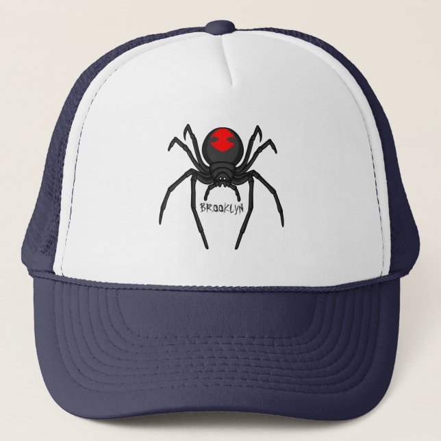 Casquette Illustration d'araignée noire effrayante (Devant)