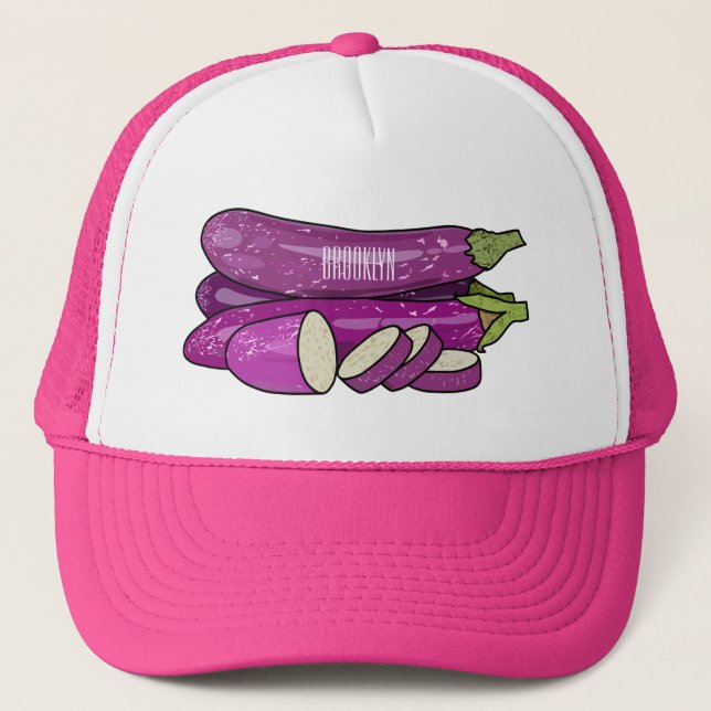 Casquette Illustration d'aubergine (Devant)