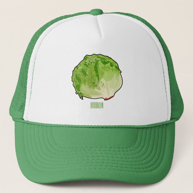 Casquette Illustration de caricature de laitue (Devant)