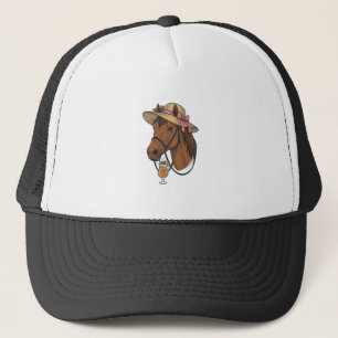 Casquette Illustration de chapeau d'été cocktail cheval vint