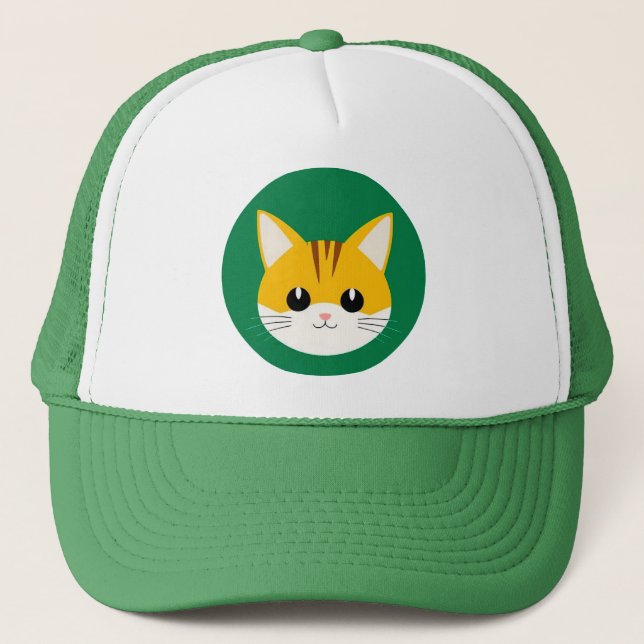 Casquette Illustration de chat mignon (Devant)