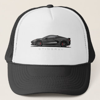 Casquette Illustration de Chevrolet Corvette C8 noire