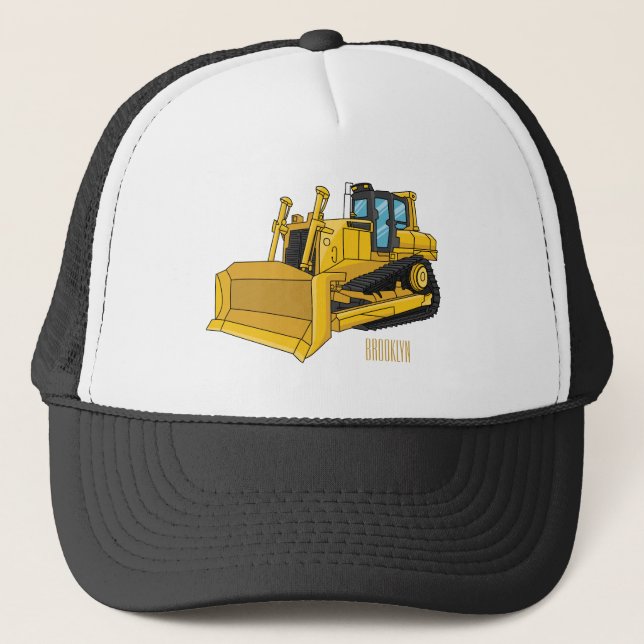 Casquette Illustration de dessin animé Bulldozer (Devant)