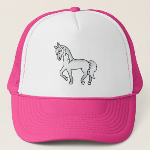 Casquette Illustration de dessin animé mignon de cheval trot