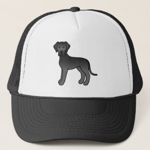 Casquette Illustration de dessin de chien noir grand Danse