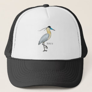 Casquette Illustration de dessin d'oiseau de héron plafonné