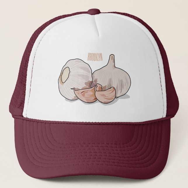 Casquette Illustration de dessin sur l'ail (Devant)