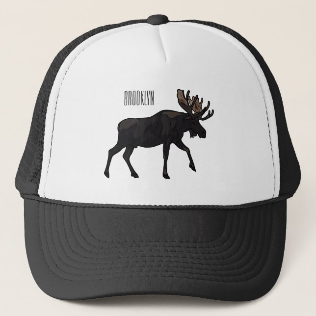 Casquette Illustration de dessin sur l'orignal (Devant)