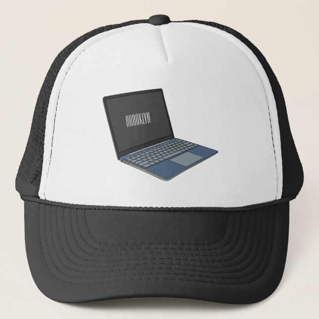 Casquette Illustration de dessin sur ordinateur portable (Devant)