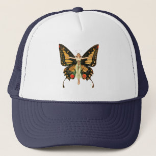 Casquette Illustration de femme volant papillon flapper