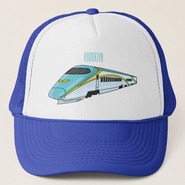 Casquette Illustration de la bande dessinée d'un train à bal (Devant)